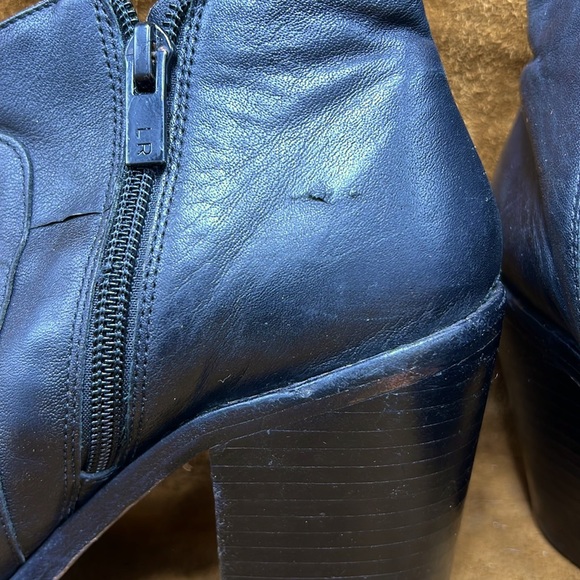 Loeffler Randall Black Leather Heeled Ankle Boots - Picture 5 of 9